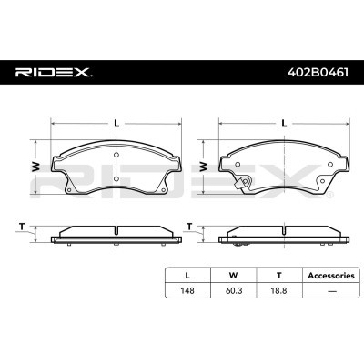 Klocki hamulcowe RIDEX 402B0461 402B0461 - foto 3