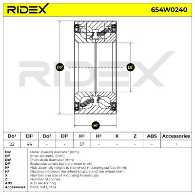 Łożysko Koła RIDEX 654W0240 654W0240 - foto 3