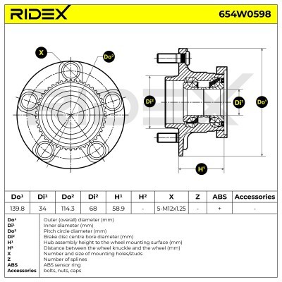 Łożysko Koła RIDEX 654W0598 654W0598 - foto 6