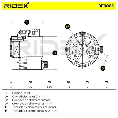 Filtr Paliwa RIDEX 9F0062 9F0062 - foto 5