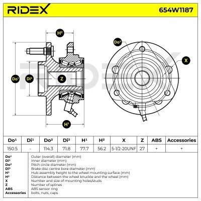 Łożysko Koła RIDEX 654W1187 654W1187 - foto 6