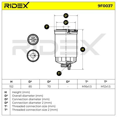 Filtr Paliwa RIDEX 9F0037 9F0037 - foto 5