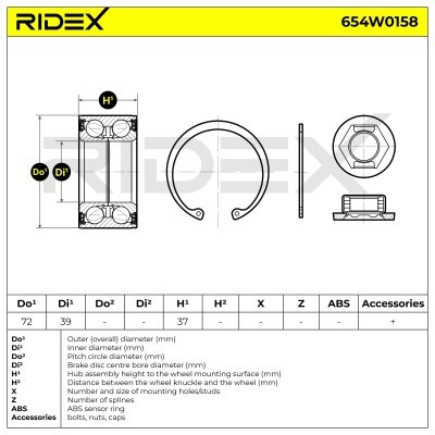 Łożysko Koła RIDEX 654W0158 654W0158 - foto 3