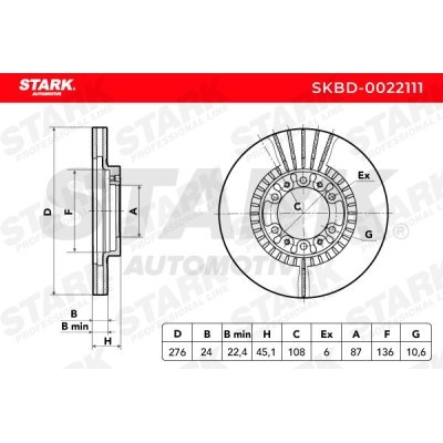 Tarcza hamulcowa Stark SKBD-0022111 SKBD-0022111 - foto 5
