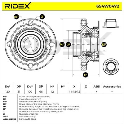 Łożysko Koła RIDEX 654W0472 654W0472 - foto 5