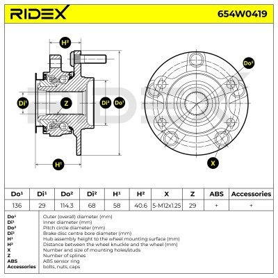 Łożysko Koła RIDEX 654W0419 654W0419 - foto 6