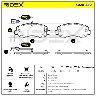Klocki hamulcowe RIDEX 402B1580 402B1580 - foto 6