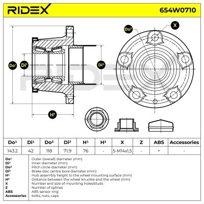 Łożysko Koła RIDEX 654W0710 654W0710 - foto 7