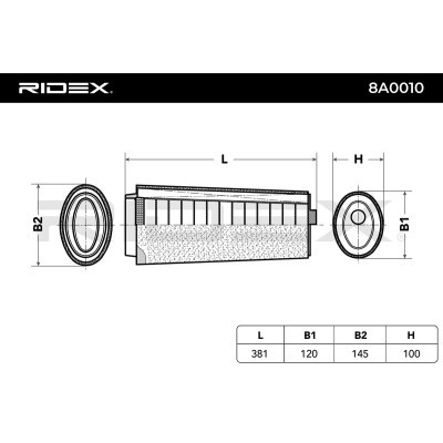 Filtr Powietrza RIDEX 8A0010 8A0010 - foto 6