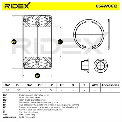 Łożysko Koła RIDEX 654W0612 654W0612 - foto 3