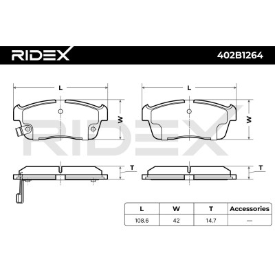 Klocki hamulcowe RIDEX 402B1264 402B1264 - foto 6