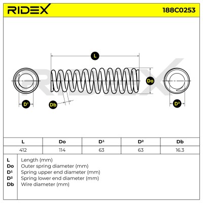 Sprężyna Zawieszenia RIDEX 188C0253 188C0253 - foto 5