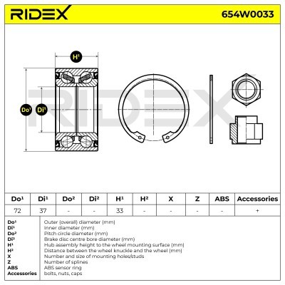 Łożysko Koła RIDEX 654W0033 654W0033 - foto 3