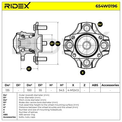 Łożysko Koła RIDEX 654W0196 654W0196 - foto 3