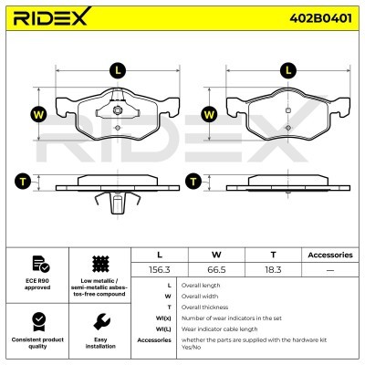 Klocki hamulcowe RIDEX 402B0401 402B0401 - foto 8