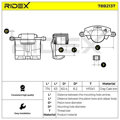 Zacisk Hamulcowy RIDEX 78B2137 78B2137 - foto 6
