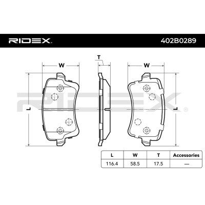 Klocki hamulcowe RIDEX 402B0289 402B0289 - foto 5