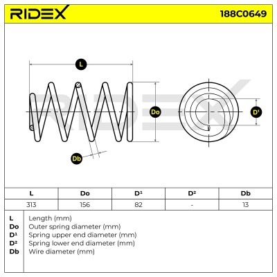Sprężyna Zawieszenia RIDEX 188C0649 188C0649 - foto 6