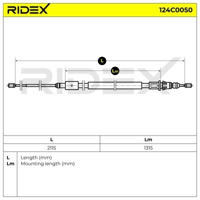 Linka Hamulca Ręcznego RIDEX 124C0050 124C0050 - foto 6