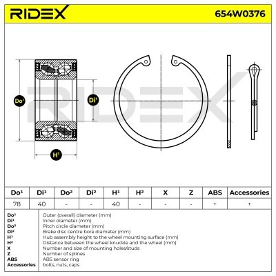 Łożysko Koła RIDEX 654W0376 654W0376 - foto 5