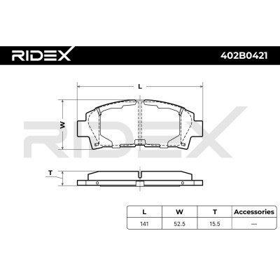 Klocki hamulcowe RIDEX 402B0421 402B0421 - foto 7