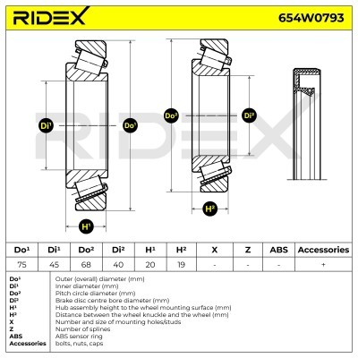 Łożysko Koła RIDEX 654W0793 654W0793 - foto 5