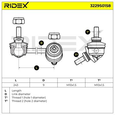 Łącznik Stabilizatora RIDEX 3229S0158 3229S0158 - foto 9