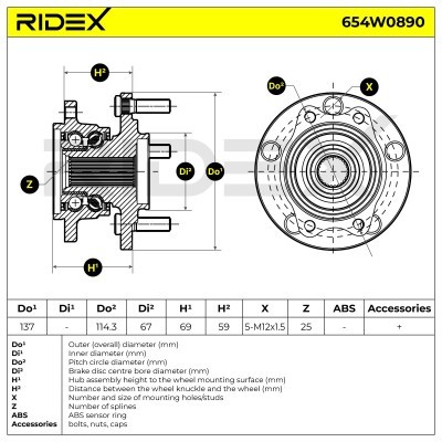 Łożysko Koła RIDEX 654W0890 654W0890 - foto 5