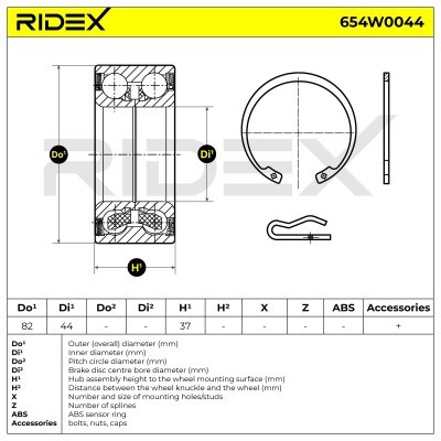 Łożysko Koła RIDEX 654W0044 654W0044 - foto 3