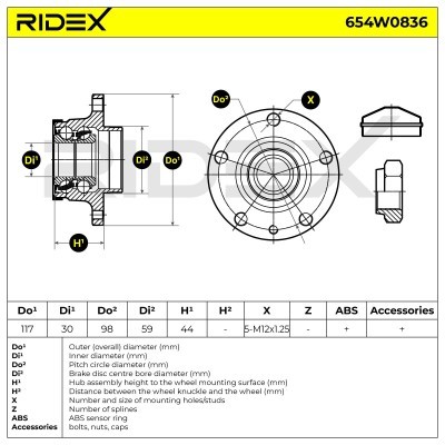 Łożysko Koła RIDEX 654W0836 654W0836 - foto 5