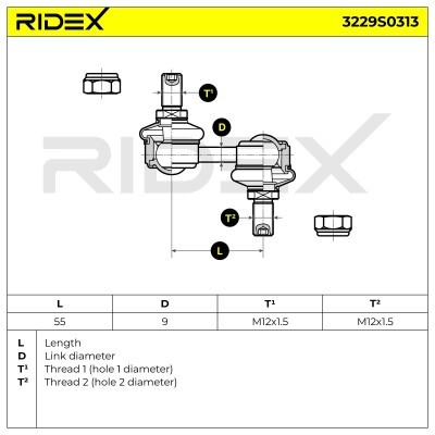 Łącznik Stabilizatora RIDEX 3229S0313 3229S0313 - foto 9