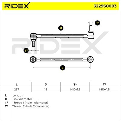 Łącznik Stabilizatora RIDEX 3229S0003 3229S0003 - foto 5