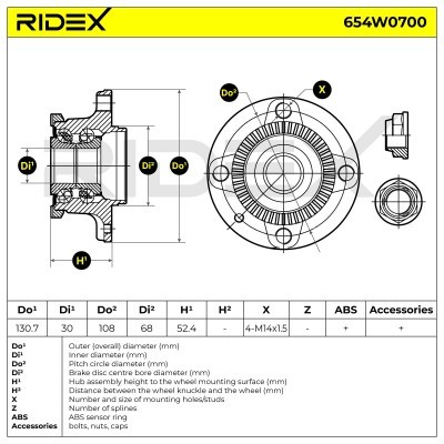 Łożysko Koła RIDEX 654W0700 654W0700 - foto 6