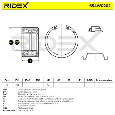 Łożysko Koła RIDEX 654W0202 654W0202 - foto 6