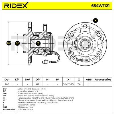 Łożysko Koła RIDEX 654W1121 654W1121 - foto 7