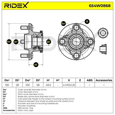 Łożysko Koła RIDEX 654W0868 654W0868 - foto 5