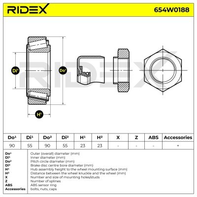 Łożysko Koła RIDEX 654W0188 654W0188 - foto 3