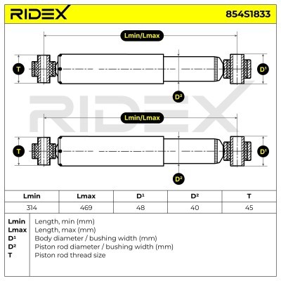 Amortyzator RIDEX 854S1833 854S1833 - foto 5