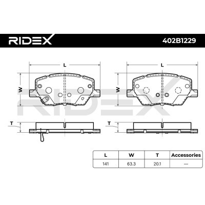 Klocki hamulcowe RIDEX 402B1229 402B1229 - foto 6