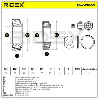 Łożysko Koła RIDEX 654W0559 654W0559 - foto 3