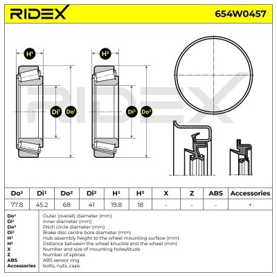 Łożysko Koła RIDEX 654W0457 654W0457 - foto 6