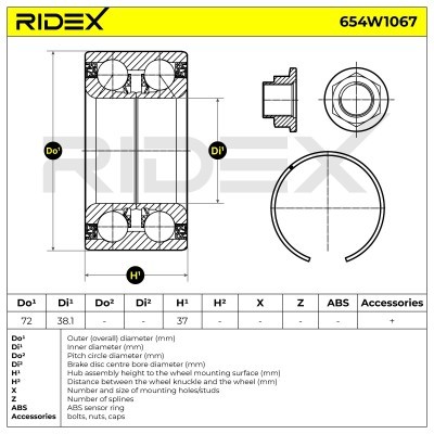 Łożysko Koła RIDEX 654W1067 654W1067 - foto 4