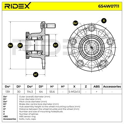 Łożysko Koła RIDEX 654W0711 654W0711 - foto 5