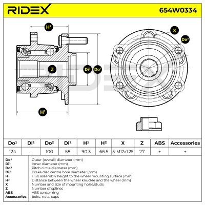 Łożysko Koła RIDEX 654W0334 654W0334 - foto 2
