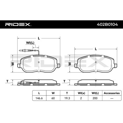 Klocki hamulcowe RIDEX 402B0104 402B0104 - foto 3
