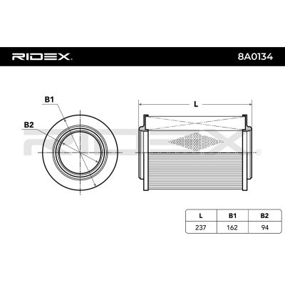 Filtr Powietrza RIDEX 8A0134 8A0134 - foto 3