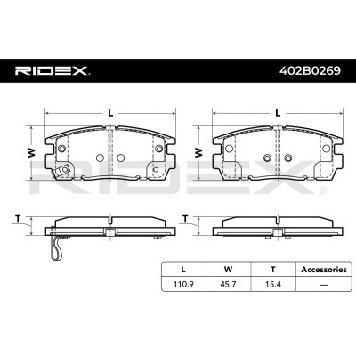 Klocki hamulcowe RIDEX 402B0269 402B0269 - foto 5