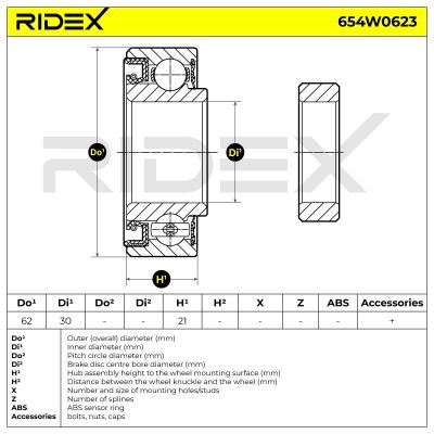 Łożysko Koła RIDEX 654W0623 654W0623 - foto 5