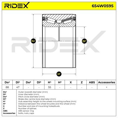Łożysko Koła RIDEX 654W0595 654W0595 - foto 5