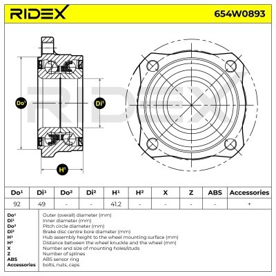 Łożysko Koła RIDEX 654W0893 654W0893 - foto 5